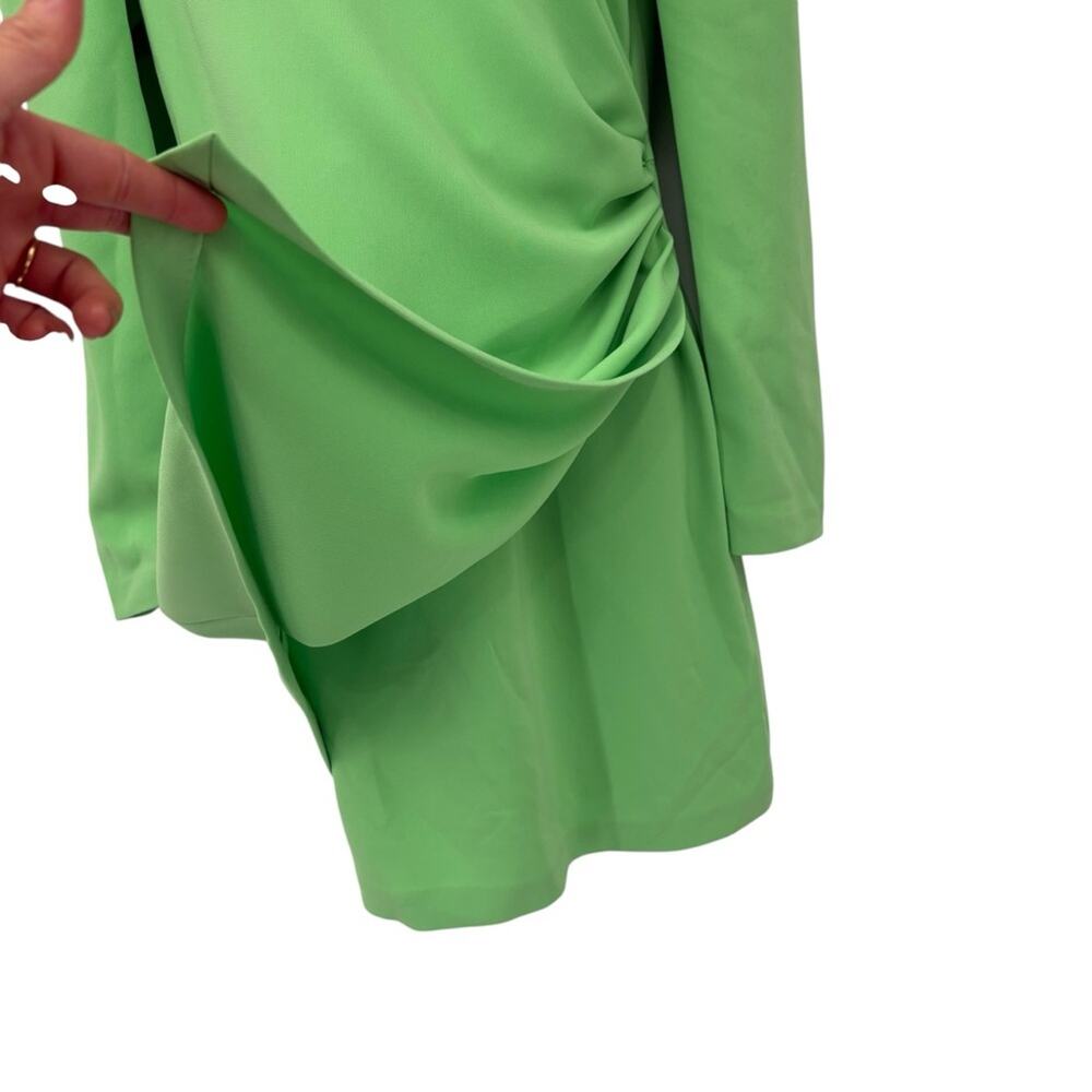 ALC Jane Bright Green Long Sleeve Ruched Mini Dress Structured Size 8 NWT - Picture 8 of 11